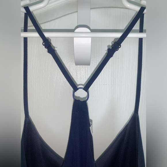 Charming Charlie Navy and White Floral Lace Long Maxi Dress - Picture 8 of 14